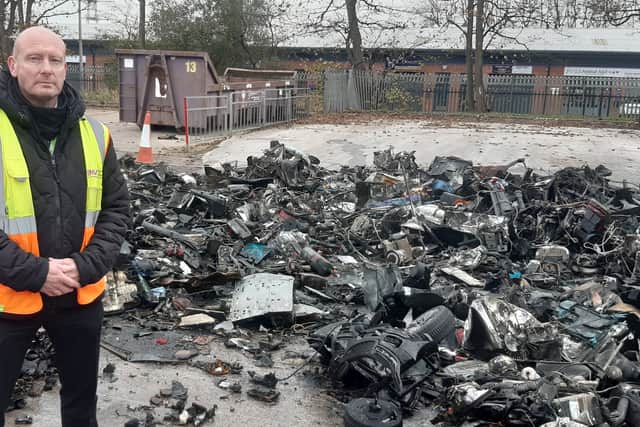 Site manager Paul Preston is warning people to dispose of batteries responsibly