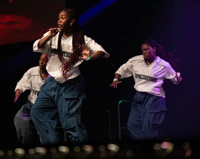 Energetic crews perform routines at UDO World Street Dance Championships 2024, held at Blackpool Winter Gardens.