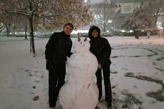 A late night snowman in Weston Park. Photo: David Kessen, National World
