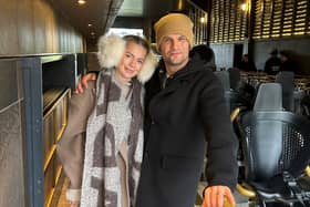 Aljaž Škorjanec and Tasha Ghouri at Blackpool Pleasure Beach Resort