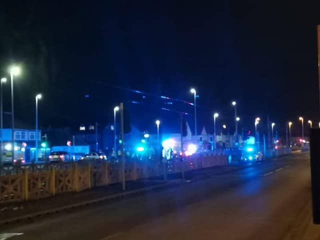 Emergency services at the scene in Anchorsholme Lane East, Cleveleys on Sunday evening (November 24)