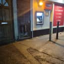 The scene of the attempted break-in at the One Stop shop in Poulton Road, Fleetwood on Friday evening (November 22)