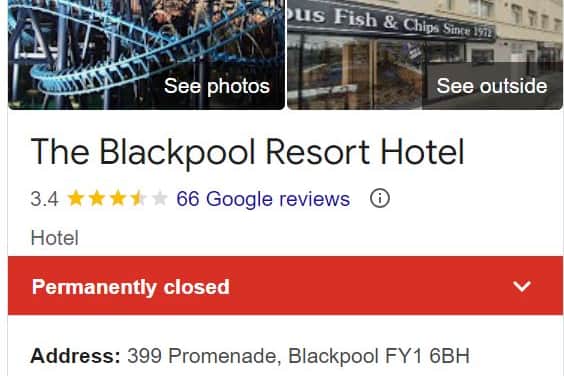 The Blackpool Resort Hotel has permanently closed.