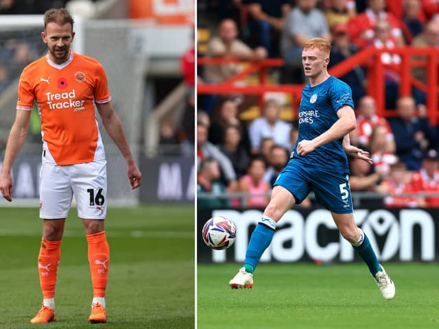 Jordan Rhodes is ruled out of Blackpool's trip to Shrewsbury Town. Morgan Feeney has a fighting chance of playing in the EFL League One fixture. (Image: Pete Norton and Jess Hornby/Getty Images)