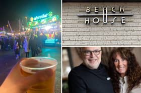 Christmas By The Sea, The Beach House Bar logo and the owners.