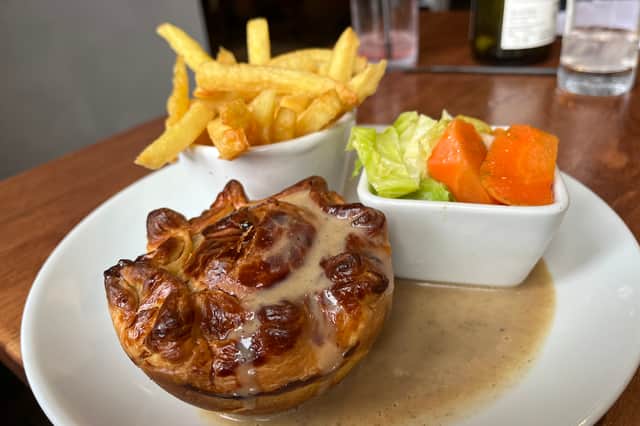 The chicken and mushroom pie