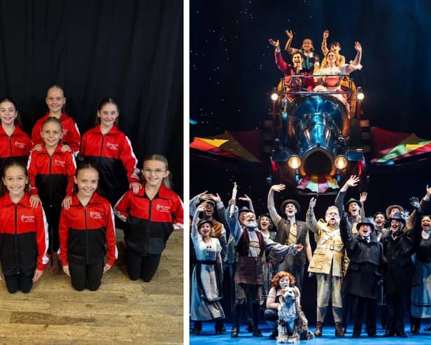 Eight girls - Left to Right Back row Rosie Wright, Lexie-Kate Wilson, Harper Hughes, Middle - Ruby Coulter, Sophia Billington, Lola WebbFront - Abigail Hardwick, Chelsea Keightly - from Barbara Jackson Theatre Arts Centre have joined the cast of Chitty Chitty Bang Bang when it comes to Blackpool.