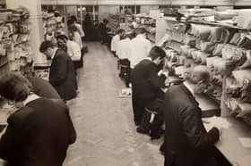 This was the scene in the sorting office at the busiest time of the year - December 1987