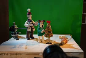 A behind the scenes look at creating the BBC Christmas idents for 2024, featuring Wallace and Gromit. Credit: BBC/Aardman Animations