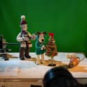 A behind the scenes look at creating the BBC Christmas idents for 2024, featuring Wallace and Gromit. Credit: BBC/Aardman Animations