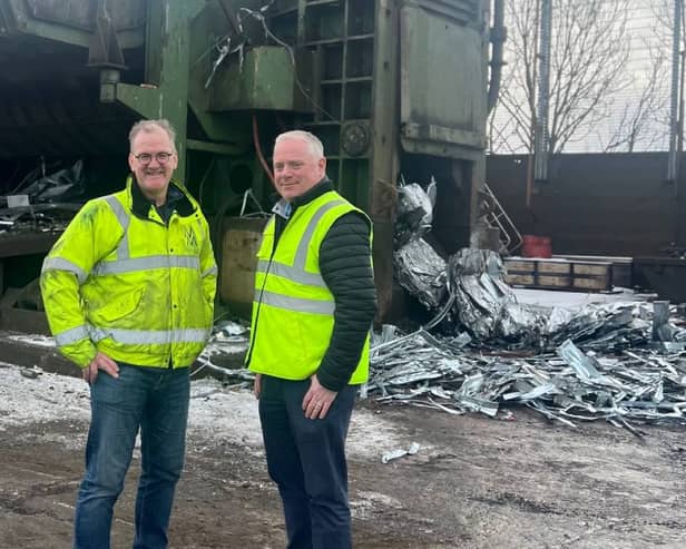 ormer Metro Metals owner Ross Shekleton (left) with Iain Swinson, Ashvin Metals financial director
