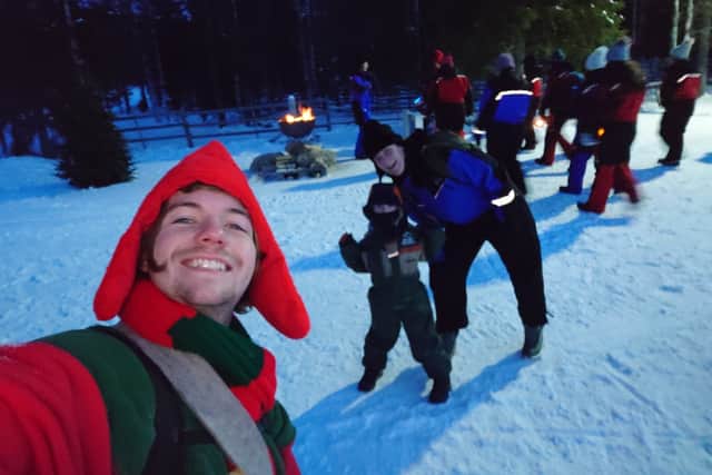 Santa's elf Figgy Pudding kept our group entertained and informed on every journey