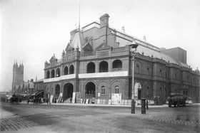 The Empire Theatre, Blackpool, Lancashire, 1895-1910. The Empire was built in 1895. Here, it advertises an appearance by the actor and music hall artiste, Cissy (Cecilia) Loftus. It was later converted into an ABC cinema. (Photo by English Heritage/Heritage Images/Getty Images)
