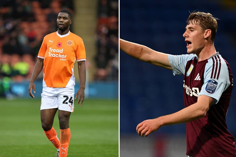Blackpool and Aston Villa will both be without several players for their Vertu Trophy tie. Odelunga Offiah will be ineligible after playing for Brighton & Hove Albion. (Image: Pete Norton and Gareth Copley/Getty Images)