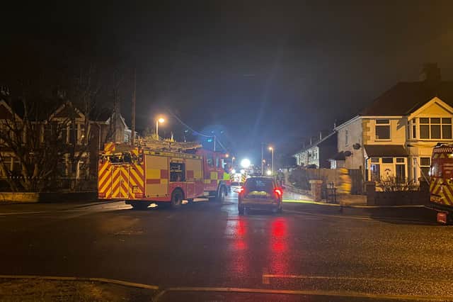 Firefighters are tackling a blaze at a house in Henson Avenue, South Shore