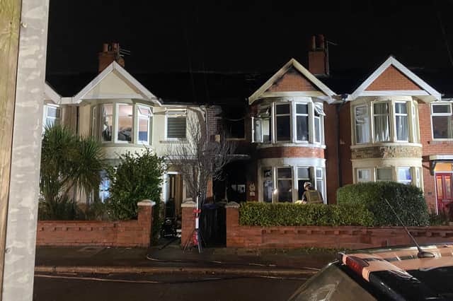 Firefighters are tackling a blaze at a house in Henson Avenue, South Shore
