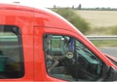 A driver was caught eating cereal at the wheel