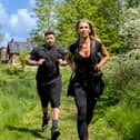 Christine McGuinness and Duncan James pictured during an episode of Celebrity Hunted.