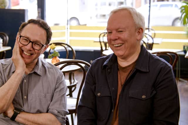 Reece Shearsmith and Steve Pemberton being interviewed about their new Inside No. 9 project. Credit: BBC/Red Studios