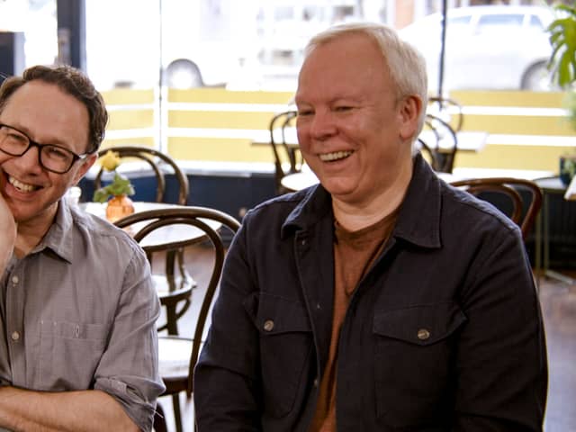 Reece Shearsmith and Steve Pemberton being interviewed about their new Inside No. 9 project. Credit: BBC/Red Studios