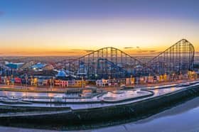 A view of Pleasure Beach Resort from the coast