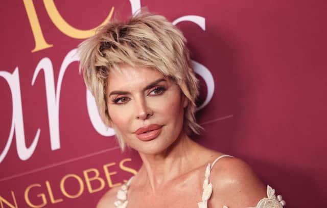 US actress Lisa Rinna attends the Golden Globes WWD Style Awards at the Four Seasons Hotel at Beverly Hills in Los Angeles, California on January 3, 2025.