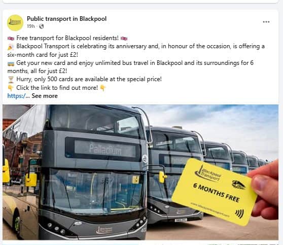 Blackpool Transport advised the public to be cautious and to report any suspicious posts or pages