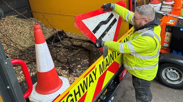 Tree specialists in Lancashire County Council's highways team prepare for the storm