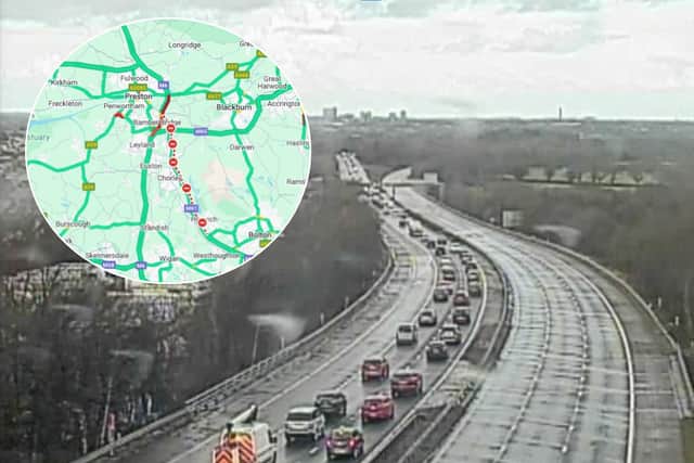 A large section of the M61 southbound was closed following a collision