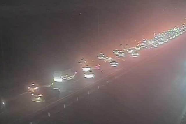 Delays of more than 60 minutes were building on the M6 following a crash