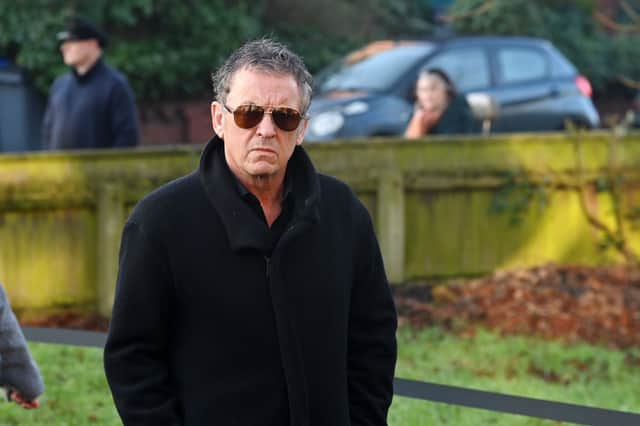 Actor Shane Richie is among the first to arrive at Linda Nolan's funeral. Picture by David Nelson.