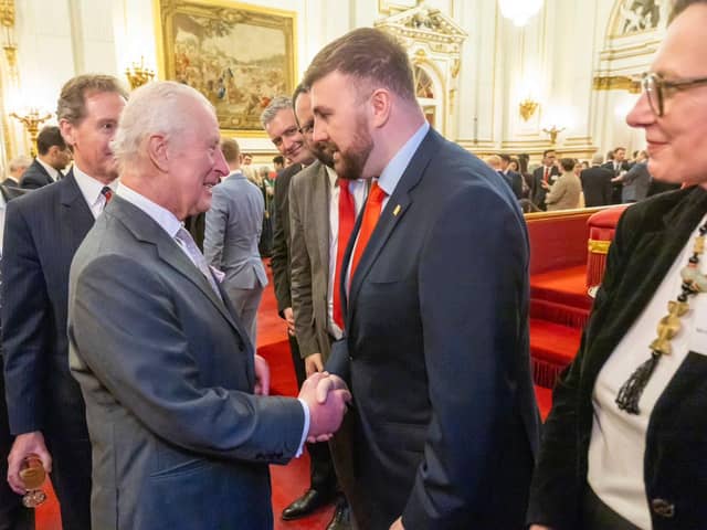 King Charles and Queen Camilla welcomed Blackpool South MP Chris Webb to Buckingham Palace