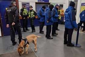 A teen was arrested during a police operation at Poulton-le-Fylde railway station to crackdown on drugs in the town