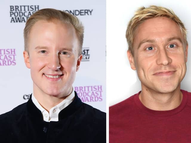 Famed etiquette coach William Hanson (left) appeared as a guest on Russell Howard's Five Brilliant Things.