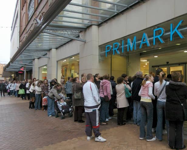 Crowds queue outside the newly opened Primark shop in Blackpool