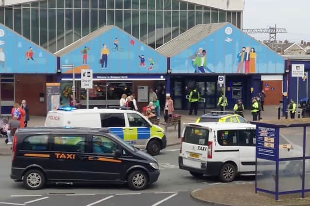 The young man was arrested for being "drunk and disorderly" at Blackpool North station on Thursday evening (February 6)