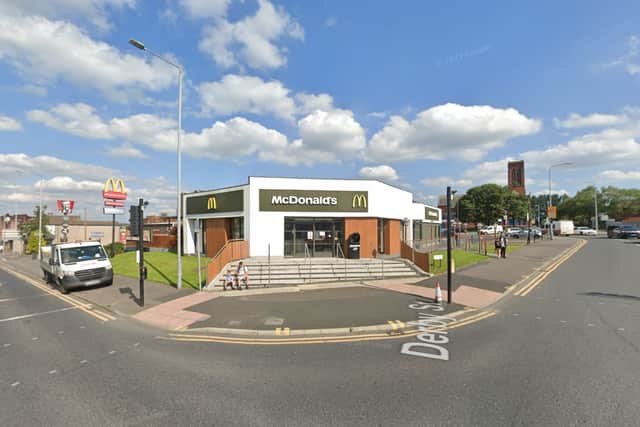 Police were called to reports of the real-life ‘Hamburlgar’ who struck at a McDonald’s in Derby Street, Bolton in the early hours of Saturday morning