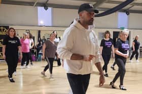 Giovanni Pernice leads from the front during the workshop at the Crown Ballroom in Fleetwood