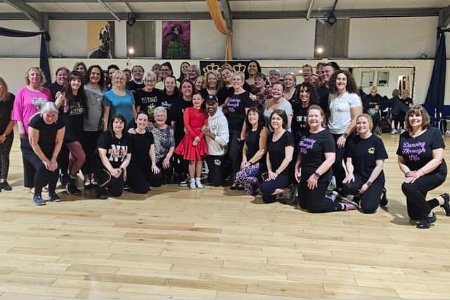 Giovanni (centre in white top) with dancers at the Crown Ballroom in Fleetwood