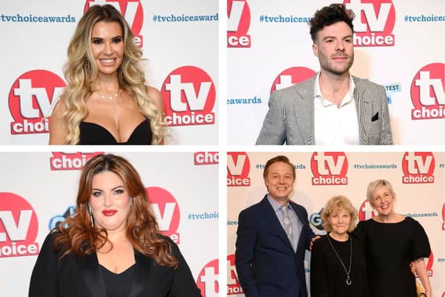 A selection of some of the Lancashire stars attending the TV Choice Awards 2025 (top l clokwise): Christine McGuinness, Jordan North, Julie Hesmondhalgh and Jodie Prenger.