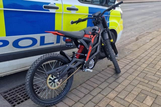 An e-bike was seized after it was spotted being ridden in anti-social manner in Fleetwood