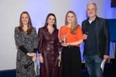 From left:  IWSC head Judge Cat Lomax, Booths Sparkling Wine buyer Rachael Machin, Booths Wine buyer Victoria Anderson, and IWSC Judge David Kermode  