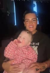 Laura Birchall with 'transgender' baby Bella. 
