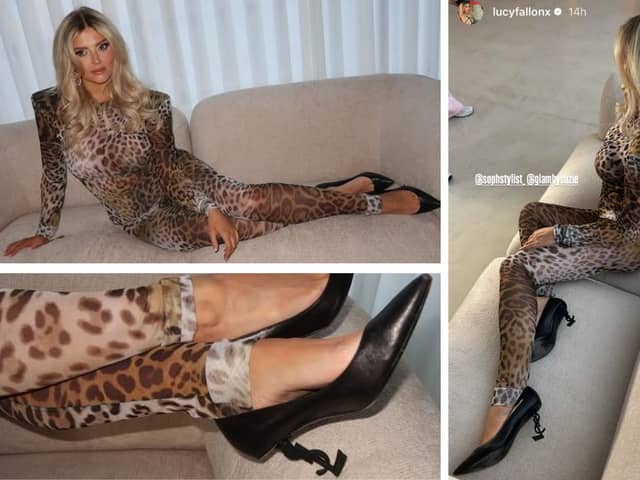 Blackpool Coronation Street star Lucy Fallon has shared some seductive images of herself in a leapord print catsuit. Credit: @lucyfallonx on Instagram