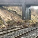 Rail services north of Preston were suspended on Friday following a landslip on the West Coast Main Line