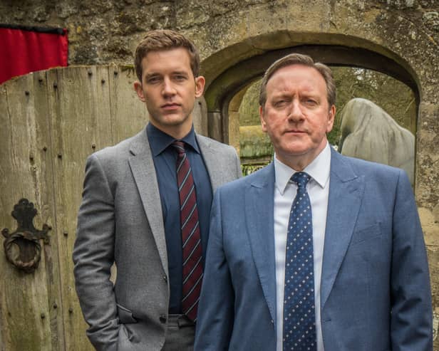 The two lead actors in ITV's Midsomer Murders currently: Neil Dudgeon (right) and Nick Hendrix (left). Credit: ITV via Britbox