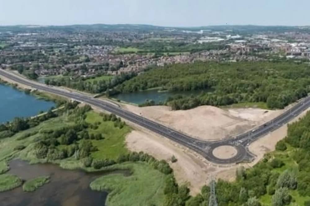 The A49 link road near Pearson's Flash in Wigan connecting M6 and M61