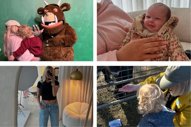 Various images from Blackpool actress Lucy Fallon's "wholesome week" with her newly expanded family. Credit: lucyfallonx on Instagram