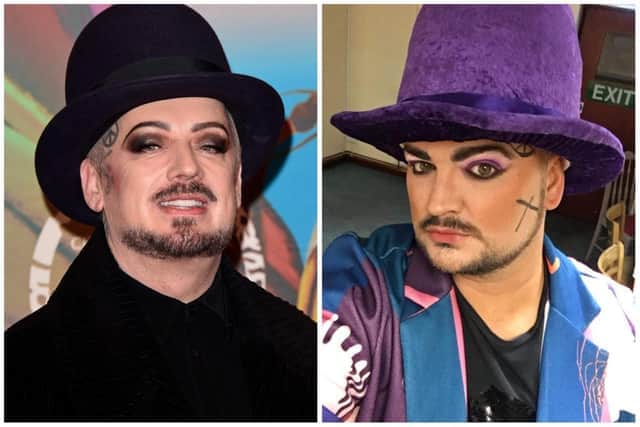 Liam Halewood (right)  and his idol, Boy George