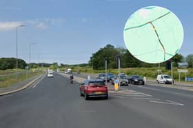 Heavy traffic was building on the A585 at Windy Harbour following a crash